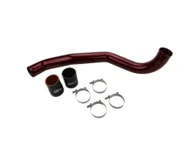 WCFab 2017-2019 L5P Duramax Driver Side 3 Inch Intercooler Pipe Red Two Stage Powder Coating