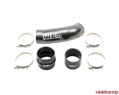 WCFab 4 Inch Intake Pipe for OEM Air Box Gloss Black Single Stage Powder Coating for L5P Duramax 2020+ - WCF100720-GB