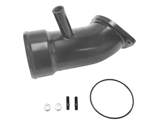 WCFab 2017-2019 L5P Duramax 3 1/2 Inch Intake Horn Only with PCV Port Gloss Black Single Stage Powder Coating - WCF100721-GB