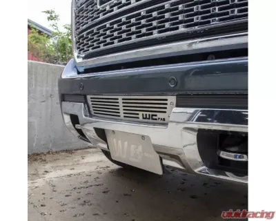 WCFab Fine Texture Black Powder Coat Finish Bumper Grille Chevrolet | GMC 6.6L Duramax 2015-2019 - WCF100291-FTB