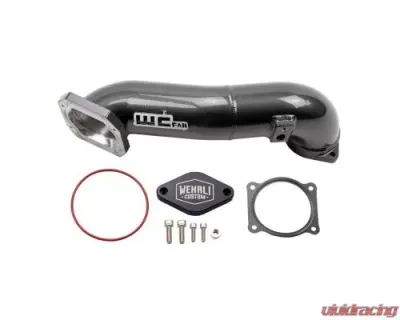 WCFab Passenger Side Upper Crossover Intercooler Pipe Kit Gloss Black Chevrolet Duramax LML 2011-2016 - WCF100328-GB