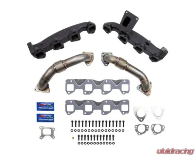 WCFab Billet Exhaust Manifold & Stainless Up Pipe Kit w/ Gaskets & Hardware Chevrolet L5P Duramax 2017-2024 - WCF100226