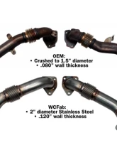 WCFab Billet Exhaust Manifold & Stainless Up Pipe Kit w/ Gaskets & Hardware Chevrolet L5P Duramax 2017-2024                                     - WCF100226 - Image 12
