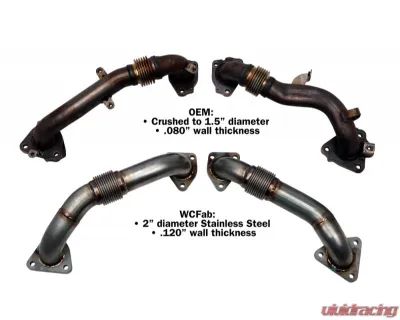 WCFab Billet Exhaust Manifold & Stainless Up Pipe Kit w/ Gaskets & Hardware Chevrolet L5P Duramax 2017-2024 - WCF100226