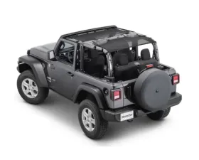 MasterTop Black Mesh Bimini Top Plus Shademaker Freedom Jeep Wrangler JL 2-Door 2018-2021