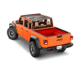 MasterTop Black Mesh Bimini Top Plus ShadeMaker Jeep Gladiator JT 2020-2021