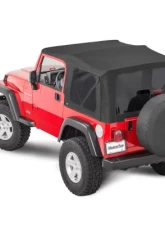 MasterTop  Jeep Replacement Top With Doorskins Tinted Glass For 1997-2006 Wrangler TJ Black MasterTwill                                     - 15211224 - Image 5