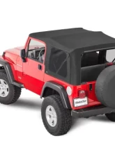 MasterTop  Jeep Replacement Top With Doorskins Tinted Glass For 1997-2006 Wrangler TJ Black MasterTwill                                     - 15211224 - Image 3