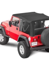 MasterTop  Jeep Replacement Top With Doorskins Tinted Glass For 1997-2006 Wrangler TJ Black MasterTwill                                     - 15211224 - Image 4