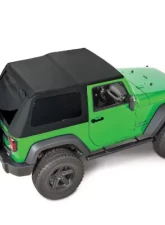 MasterTop Black Diamond Sailcloth Fabric Skymaster Frameless Replacement Soft Top Jeep Wrangler JK 2-Door 2007-2018                                     - 15701335 - Image 2