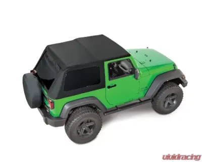 MasterTop Black Diamond Sailcloth Fabric Skymaster Frameless Replacement Soft Top Jeep Wrangler JK 2-Door 2007-2018 - 15701335