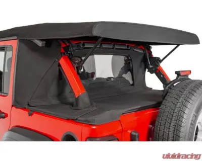 MasterTop 14310435 Bimini Top Plus w/ Header in Black Diamond Jeep Wrangler JK Unlimited 4-Door 2007-2018 - 14310435