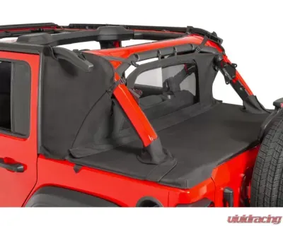 MasterTop 14310435 Bimini Top Plus w/ Header in Black Diamond Jeep Wrangler JK Unlimited 4-Door 2007-2018 - 14310435