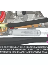 RockJock 4x4 Currectlync JL/JT High Steer Front Trac Bar Relocation and Steering Stabilizer Shock Mount Axle Bracket Jeep Wrangler | Gladiator 2018-2023                                     - RJ-441110-101 - Image 4