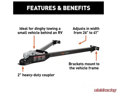 RockJock 4x4 Curt Universal Tow Bar (Adjustable Width Arms 5,000 LBS.) - RJ-19745