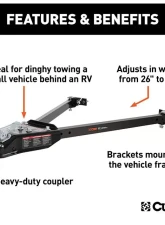 RockJock 4x4 Curt Universal Tow Bar (Adjustable Width Arms 5,000 LBS.)                                     - RJ-19745 - Image 2