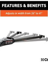 RockJock 4x4 Curt Universal Tow Bar (Adjustable Width Arms 5,000 LBS.)                                     - RJ-19745 - Image 3