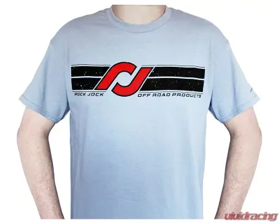 RockJock 4x4 T-Shirt (Grey RJ Logo and Horizontal Stripes on Front) - RJ-711010-M
