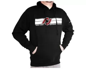 RockJock 4x4 Hoodie Sweatshirt (Black RJ Logo and Horizontal Stripes on Front)