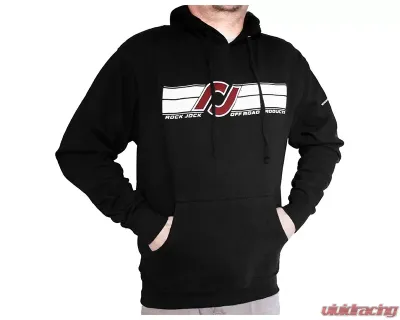 RockJock 4x4 Hoodie Sweatshirt (Black RJ Logo and Horizontal Stripes on Front) - RJ-713001-XXL