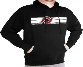 RockJock 4x4 Hoodie Sweatshirt (Black RJ logo and Horizontal Stripes on Front) Youth Medium