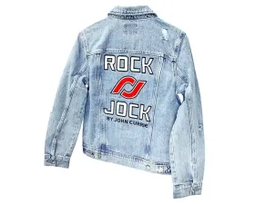 RockJock 4x4 Jean Jacket (Acid Washed Blue Denim Embroidered RJ Logos Front And Back)