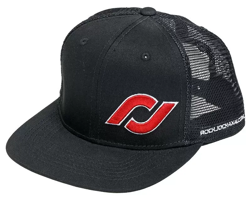 RockJock 4x4 Hat (Black w/ Red Embroidered RJ Logo Mesh Back Adjustable) - RJ-715000-1