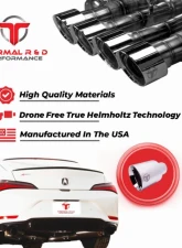 Thermal R&D Front Pipe Back Exhaust w/ Coated Exhaust Tips Black Acura Integra 2023                                     - B192-C192-C - Image 3