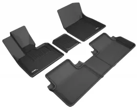 3D MAXpider Black Kagu 1st & 2nd Row Floormats BMW I3 2014-2020