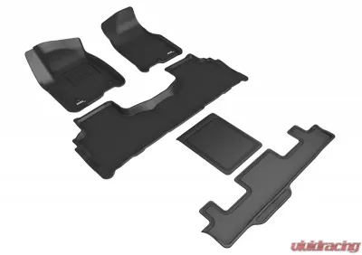 3D MAXpider Black Kagu 1st 2nd 3rd Row Floormats Chevrolet Tahoe 2021 - L1CH09301509