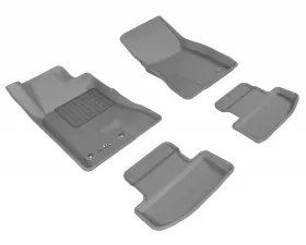 3D MAXpider Gray Kagu 1st & 2nd Row Floormats Ford Mustang 2015-2020