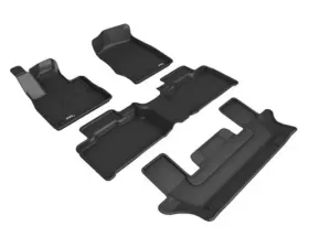3D MAXpider 1st/2nd/3rd Row Floor Mats - Black Ford Explorer 2020-2021