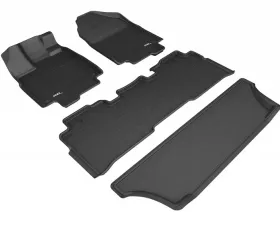 3D MAXpider Black Kagu 1st & 2nd & 3rd Row Floormats Honda Odyssey 2018-2022
