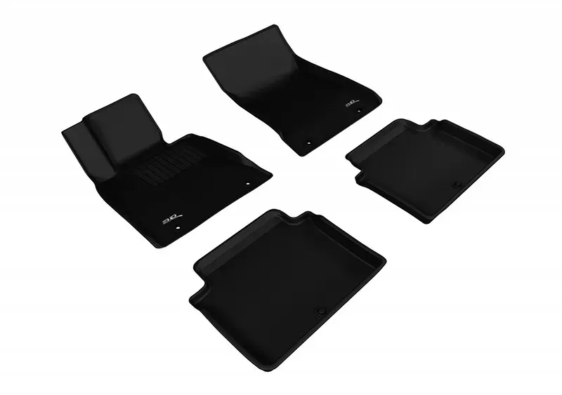 3D MAXpider Black Kagu 1st & 2nd Row Floormats Hyundai Genesis 2015-2016 - L1HY06101509