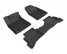 3D MAXpider Black Kagu 1st & 2nd Row Floormats Hyundai Ioniq 2017-2021
