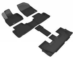 3D MAXpider Black Kagu Complete Set Floormats Hyundai Palisade 2020-2022