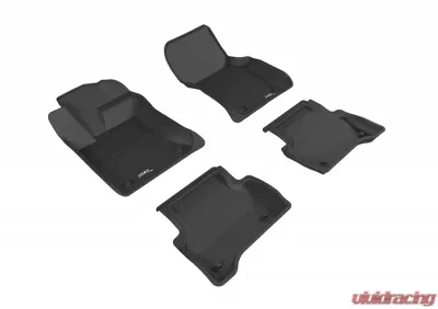 3D MAXpider Black Kagu 1st & 2nd Row Floormats Jaguar XE 2017-2020 - L1JG00801509