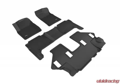 3D MAXpider Black Kagu 1st & 2nd & 3rd Row Floormats Nissan Armada 2017-2021 - L1NS09501509