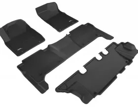 3D MAXpider Black Kagu Complete Set Floormats Nissan Armada 2017-2021