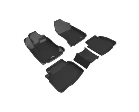3D Maxpider 1st/2nd Row Floor Mat Black Kagu Carbon Fiber Embossed Pattern Subaru Legacy | Outback 2020-2022