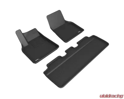 3D MAXpider 1st & 2nd Row Floormats - Black Tesla Model Y 2021-2022 - L1TL02701509