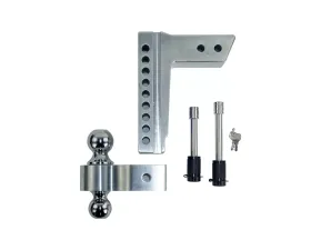 Pacbrake Chrome Ball Mount 2.5 Inch Shank - 8 Inch Drop