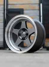 Kansei KNP Wheel 15x7 4x100 25mm Gloss Gunmetal Machined Lip                                     - K12GM-157010+25 - Image 5
