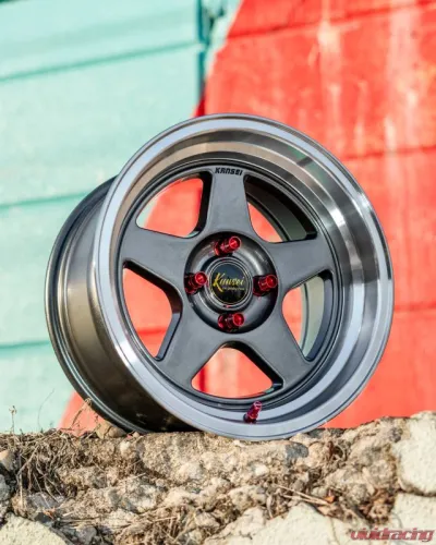 Kansei KNP Wheel 15x7 4x100 25mm Gloss Gunmetal Machined Lip - K12GM-157010+25