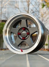 Kansei KNP Wheel 15x7 4x100 25mm Gloss Gunmetal Machined Lip                                     - K12GM-157010+25 - Image 7