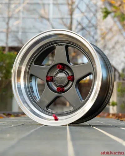 Kansei KNP Wheel 15x7 4x100 25mm Gloss Gunmetal Machined Lip - K12GM-157010+25