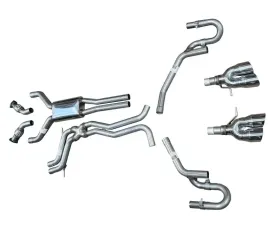 Solo Performance Catback Exhaust Downpipes With 4" Quad Tips Audi S4 3.0T 2008-2016