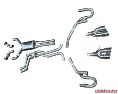 Solo Performance Catback Exhaust Downpipes With 4" Quad Tips Audi S4 3.0T 2008-2016 - 990954SL