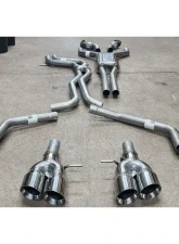 Solo Performance Catback Exhaust Downpipes With 4" Quad Tips Audi S4 3.0T 2008-2016                                     - 990954SL - Image 2