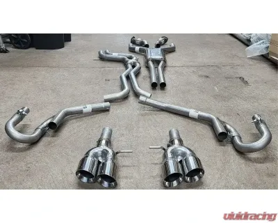 Solo Performance Catback Exhaust Downpipes With 4" Quad Tips Audi S4 3.0T 2008-2016 - 990954SL